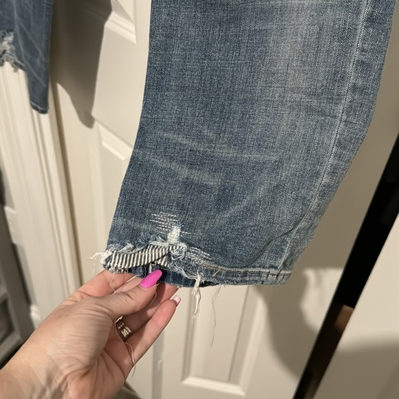 White House Black Market Womens Size 16 The Straight Distressed Denim Blue Jeans - Picture 6 of 10